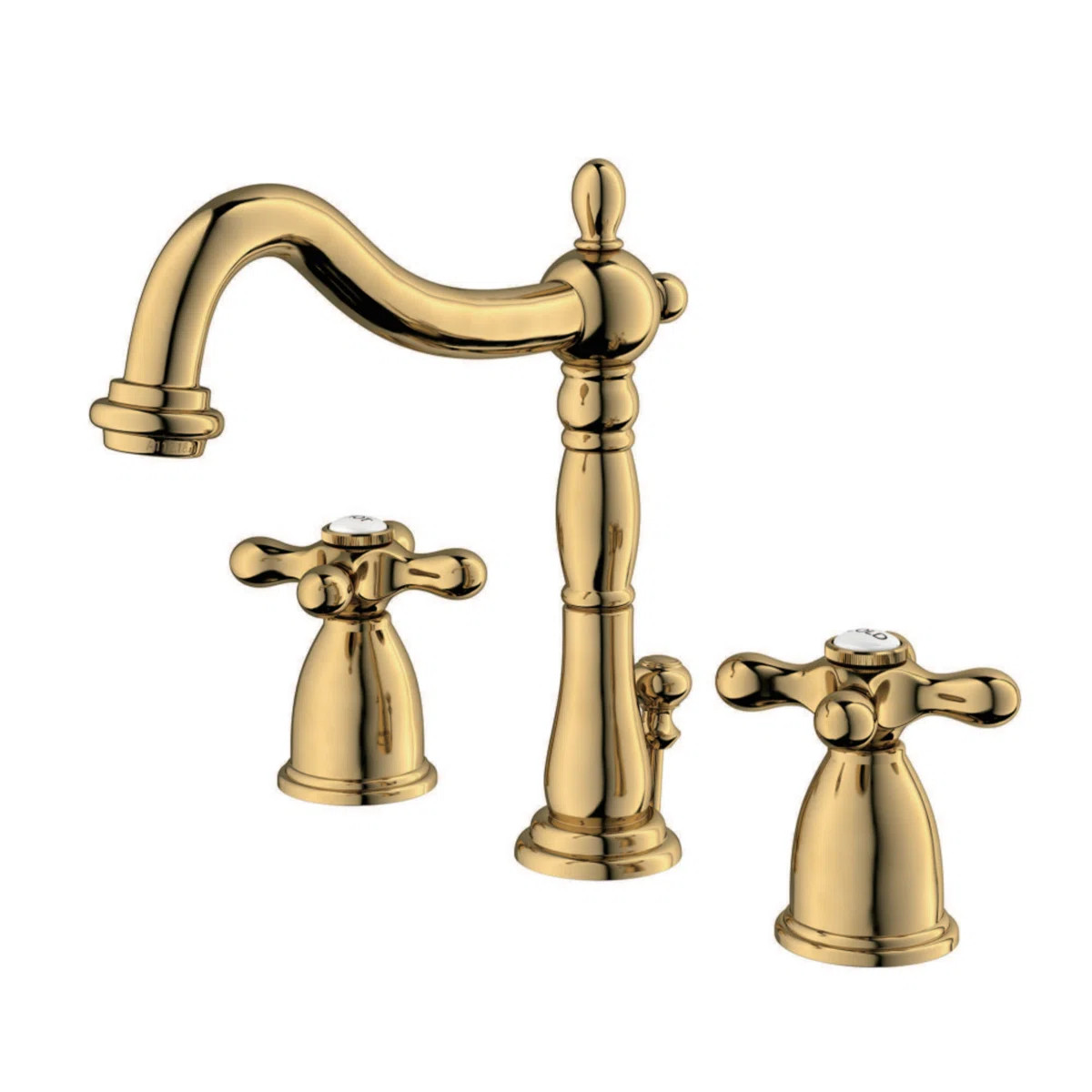 Kingston Brass Heritage Two-Handle 3-Hole Deck Mount Widespread Bathroom Faucet with Pop-Up Drain... | Wayfair North America