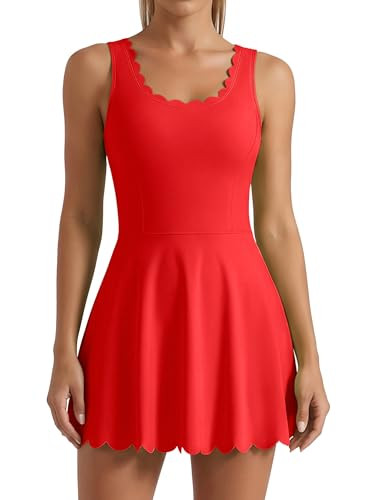 ATTRACO Women Tennis Dress with Shorts Workout Golf Skirts with Pockets Athletic Dresses | Amazon (US)