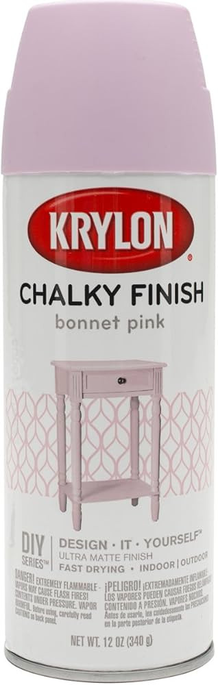 Krylon K04116000, Bonnet Pink, K04116007 Chalky Finish Spray Paint, 12 Ounce (Pack of 1) | Amazon (US)
