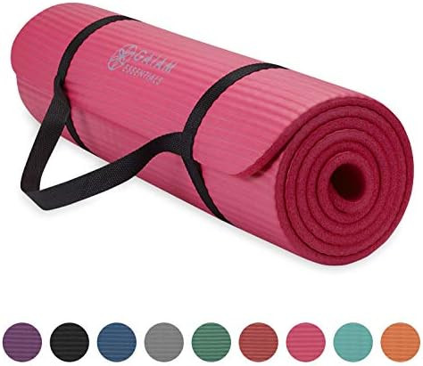Gaiam Mat Yoga Thick Essentials Fitness Exercise Easy-Cinch Carrier Strap 72"L x 24"W X 2/5 Inch ... | Amazon (US)