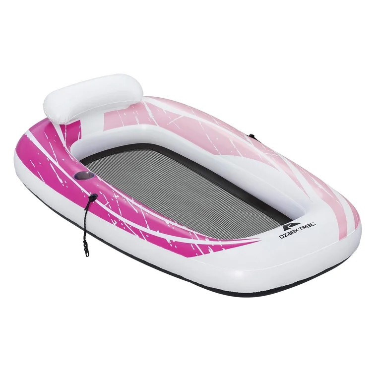 Ozark Trail Sol Venture Pink Mesh Pool and River Single Lounge Float 74" | Walmart (US)