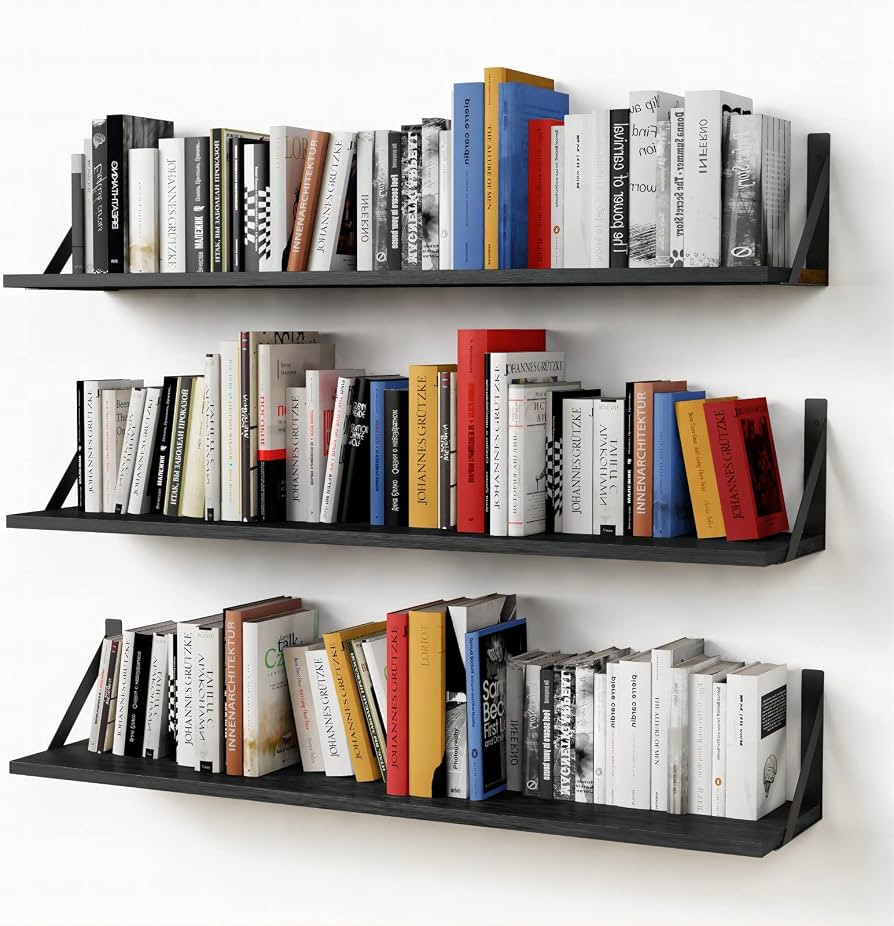 Forbena Floating Shelves 36 Inches Long 8 in Deep Set of 3, Large Wall Shelf for Bedroom Books, H... | Amazon (US)
