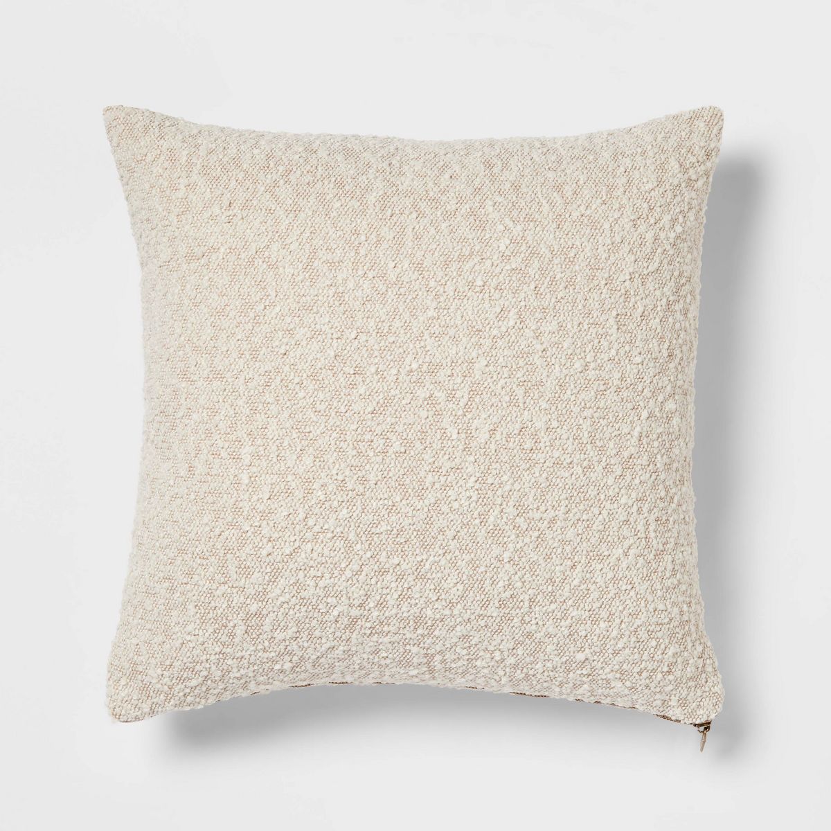 Woven Boucle Square Throw Pillow with Exposed Zipper Neutral - Threshold™ | Target