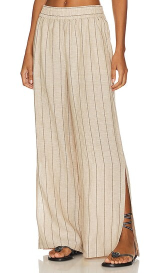 Side Slit Wide Leg Pant in Artisan Stripe | Revolve Clothing (Global)