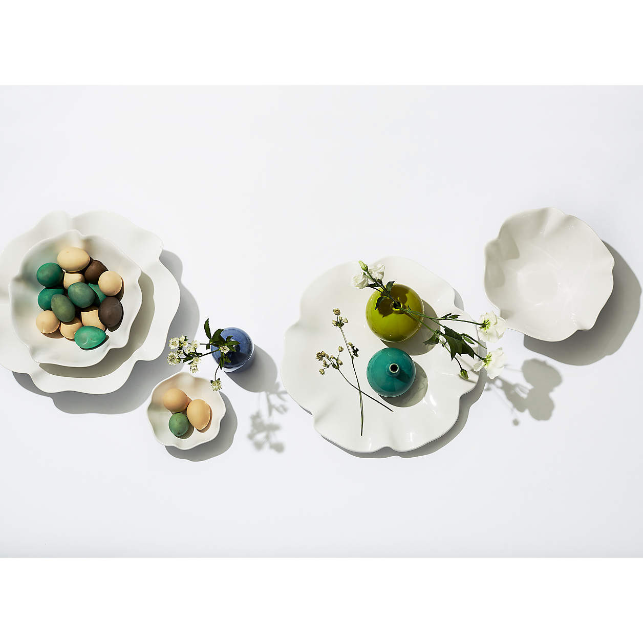 White Ruffle 5.5" Snack Bowl + Reviews | Crate & Barrel | Crate & Barrel