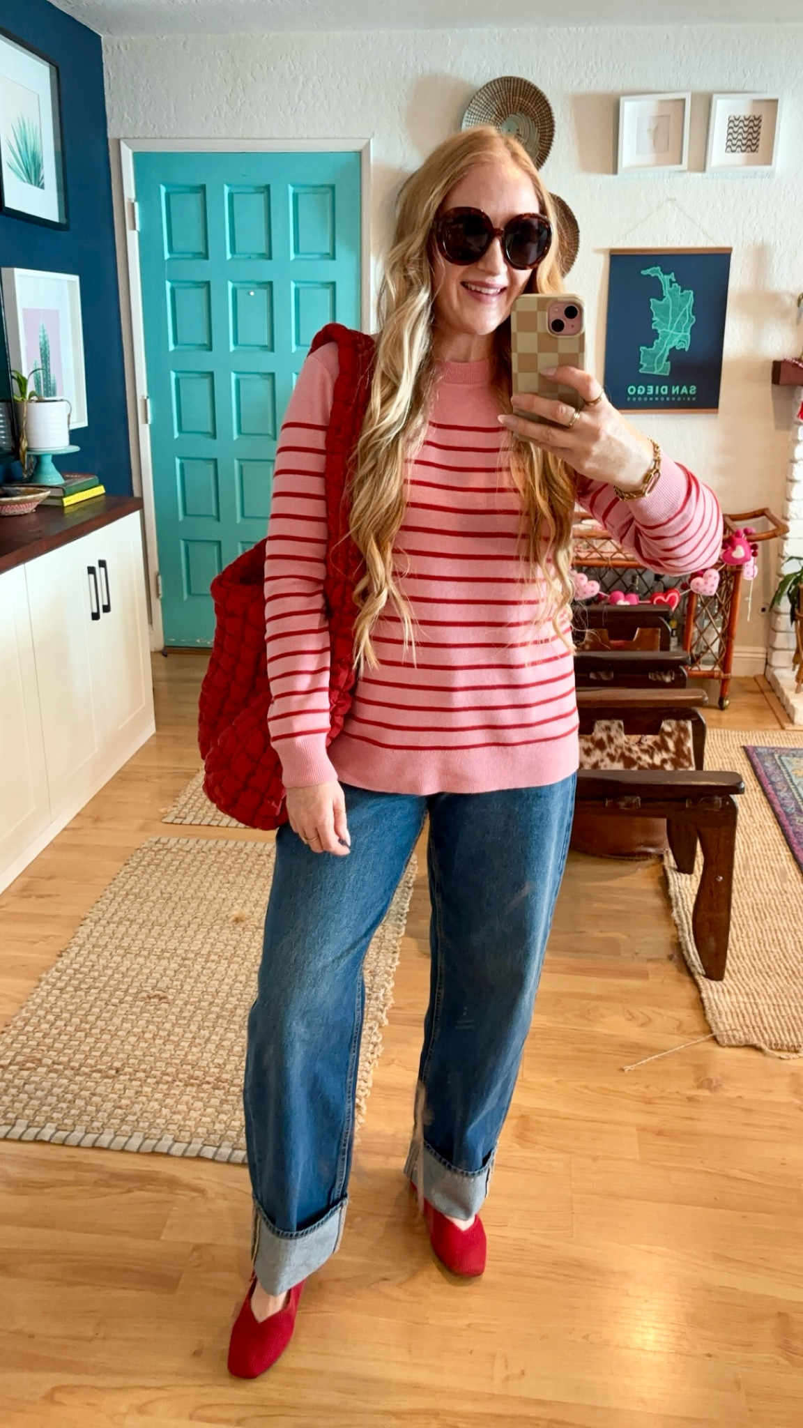 Amazon knits for Valentine’s Day 💕❤️ these are sooo soft and amazing quality for an affordable price point, one of my fav brands! 

Sizing at 150 lbs and 5’7” ⬇️
XL in striped Crewneck
Size 8 in cuffed jeans  

Amazon knits, valentines sweaters, Valentine’s Day sweaters, Valentine’s Day outfits, Valentine’s Day style, girly style, pink sweaters, pink and red sweater, pink and red outfit, Valentine’s Day style, Galentine’s outfit, cozy sweaters, spring sweaters, affordable sweaters, affordable dress, knit dress, Amazon style, blazer outfit, cuffed jeans, Mary Jane shoes, red shoes 

#LTKFindsUnder100 #LTKFindsUnder50 #LTKStyleTip