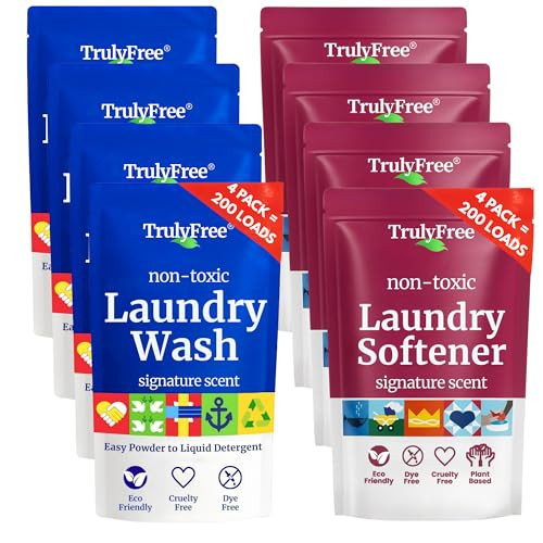 Truly Free Laundry Detergent Powder, Signature, 4 Refills + Fabric Softener, Signature Scent, 4 Refills | Amazon (US)