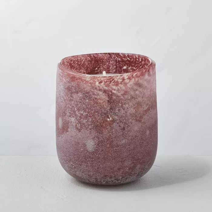 9oz Bergamot Spice Textured Glass Seasonal Candle Red - Hearth &#38; Hand&#8482; with Magnolia | Target