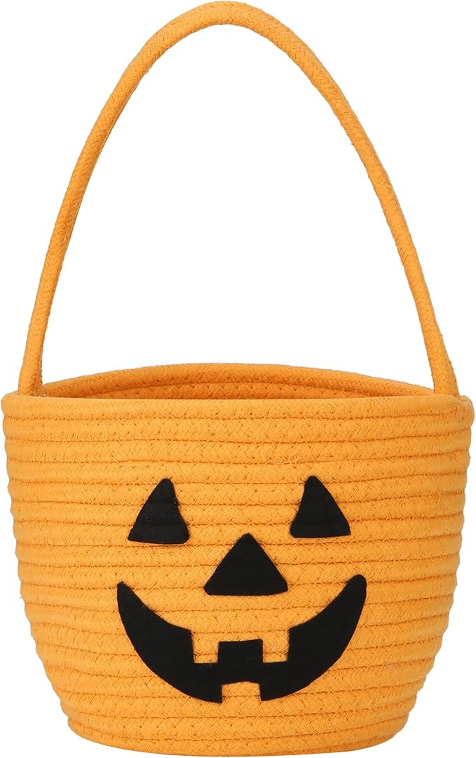 Pro Goleem Halloween Basket for Kids, Cute Halloween Candy Basket, Small Pumpkin Bucket, Orange H... | Amazon (US)