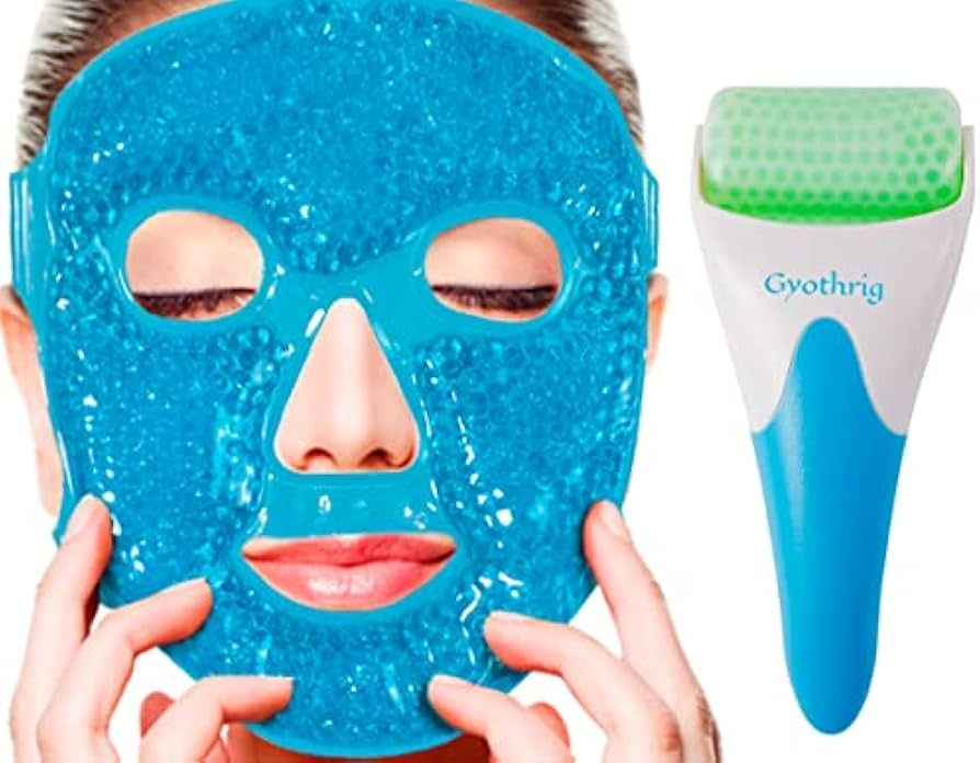 Face Ice Roller Gel Mask Set Gifts for Women Mom Mothers Day Cold Reusable Eye Masks Bead Massage... | Amazon (US)