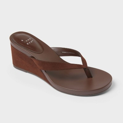 Women's Marina Wedge Sandals - A New Day™ Brown 8.5 | Target