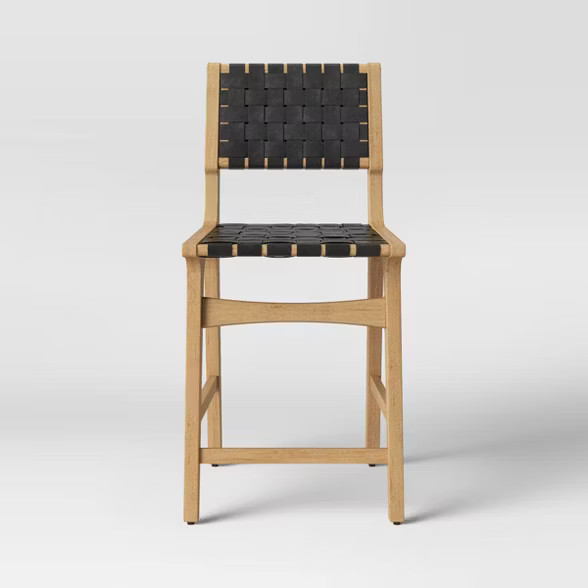 Ceylon Woven Counter Stool - Black & Natural Wood - Opalhouse™ | Target
