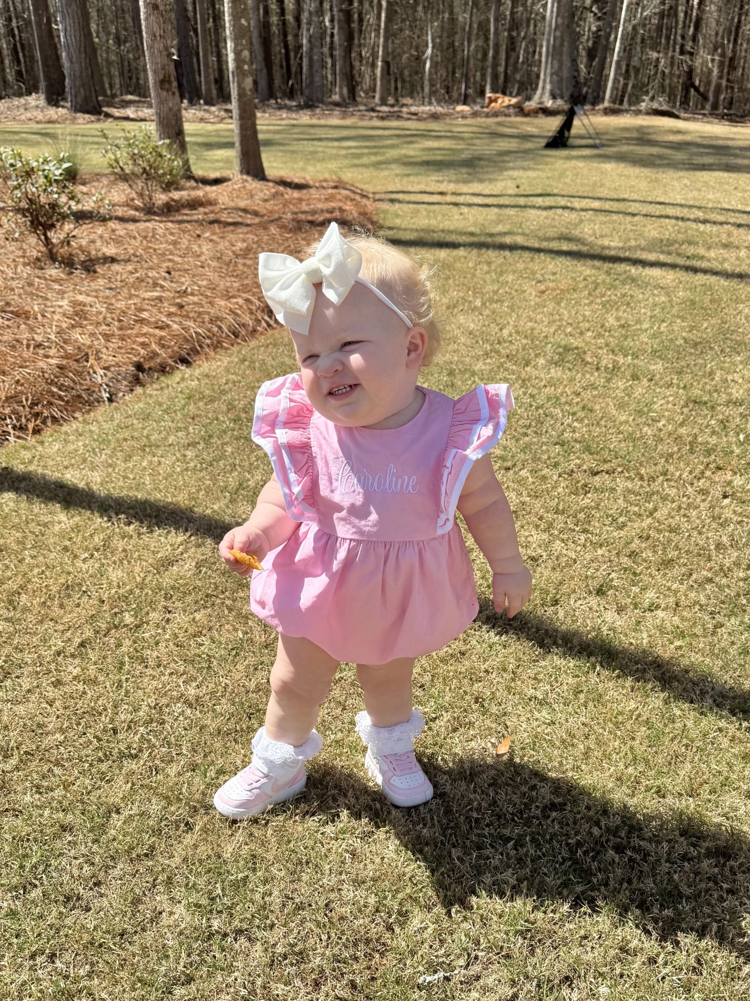 Beautiful day outside for a few birthday parties! You can’t go wrong with a pink, embroidered bubble from Classic Whimsy!! Her Nikes are perfect, too! 

#LTKmomlife #LTKBaby #LTKSpringSale