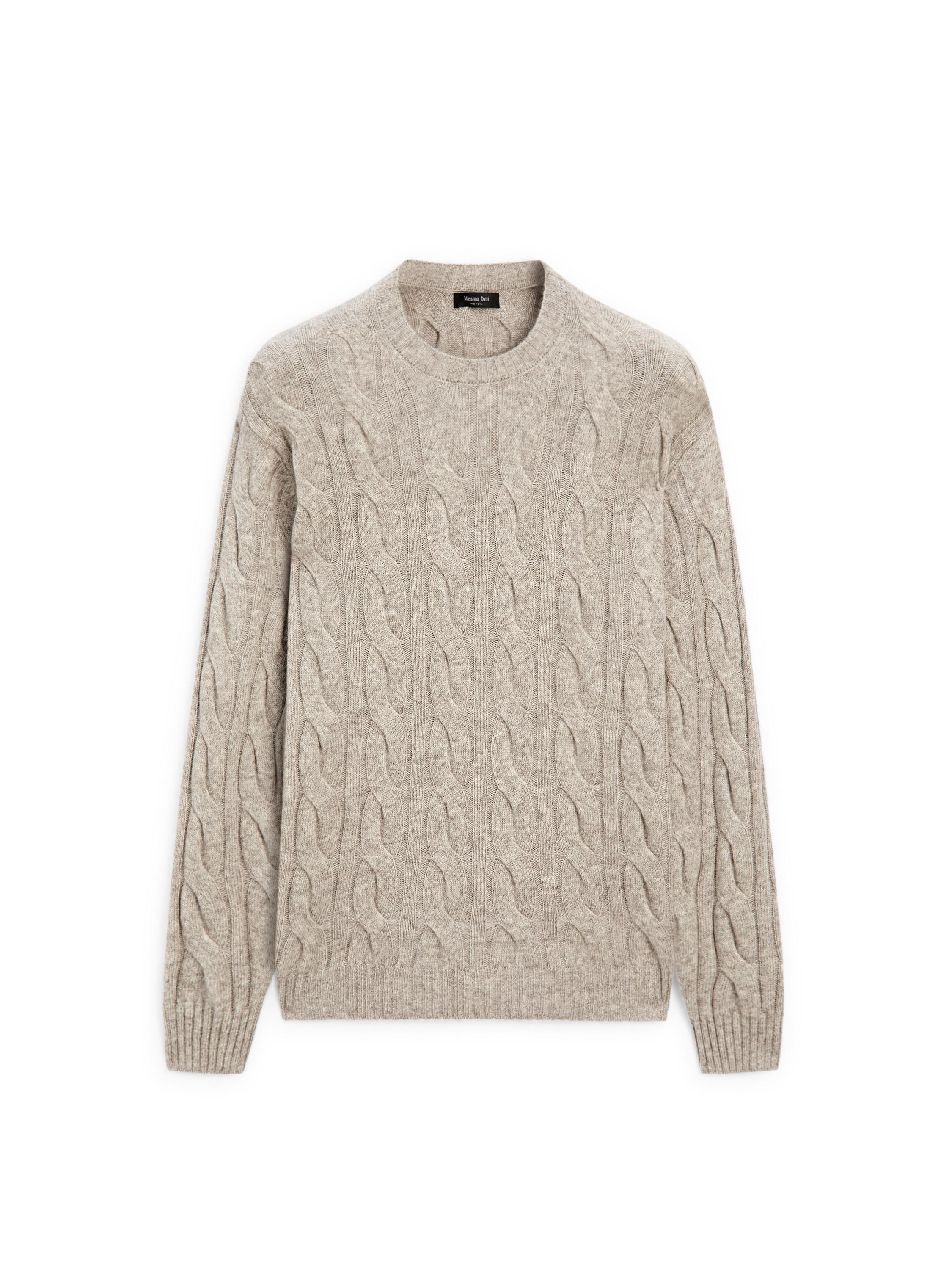 Cable-knit wool blend sweater | Massimo Dutti UK