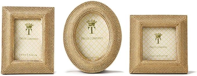 Two's Company Tuileries Golden Dots Photo Frame Assorted 3 Shapes | Amazon (US)