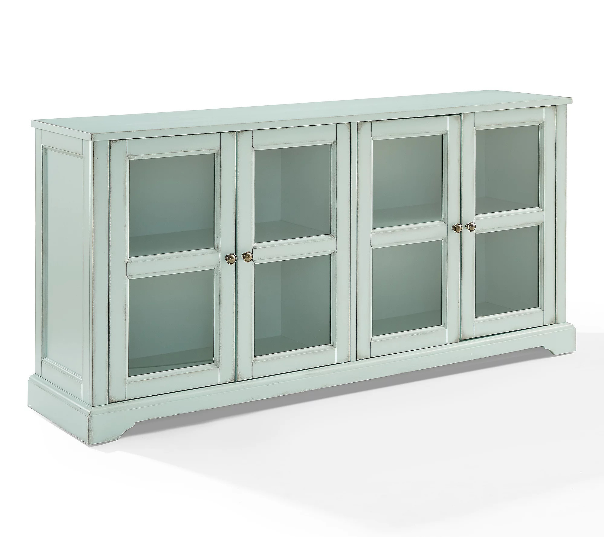 Holbrook Glass Door Sideboard Distressed Seafoa m Blue | QVC