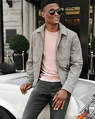 Plaid Zip Bomber Jacket | Express