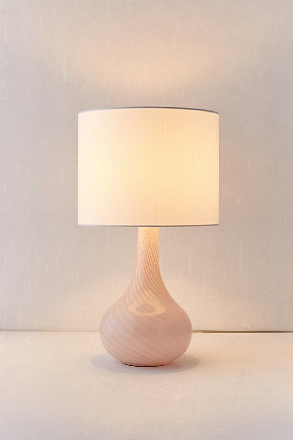 Celine Swirled Glass Table Lamp - Pink at Urban Outfitters | Urban Outfitters (US and RoW)