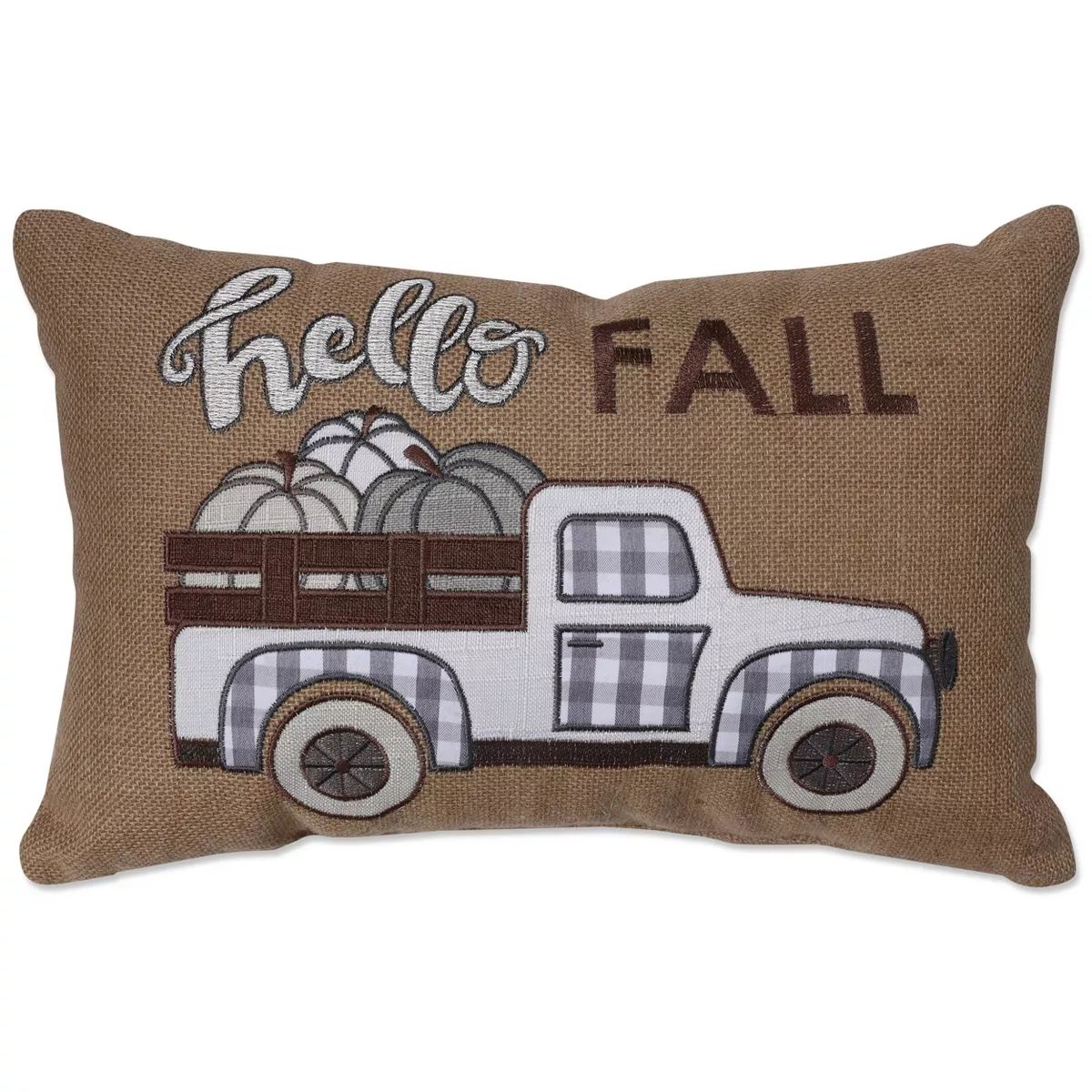 11.5"x18.5" Indoor Thanksgiving Hello Fall Natural Rectangular Throw Pillow  - Pillow Perfect | Target