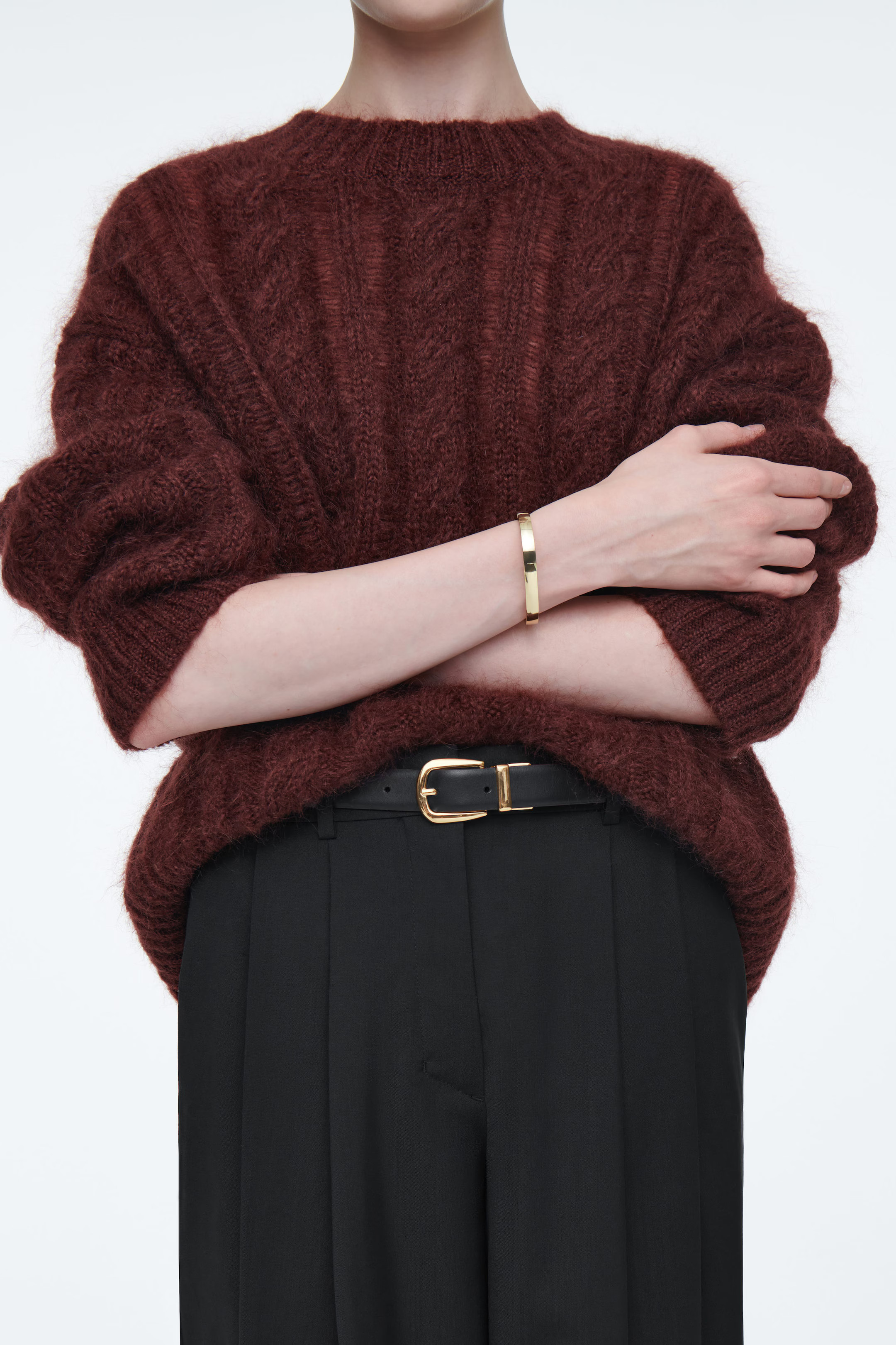 REVERSIBLE LEATHER BELT - BORDEAUX / BLACK | COS (EU)