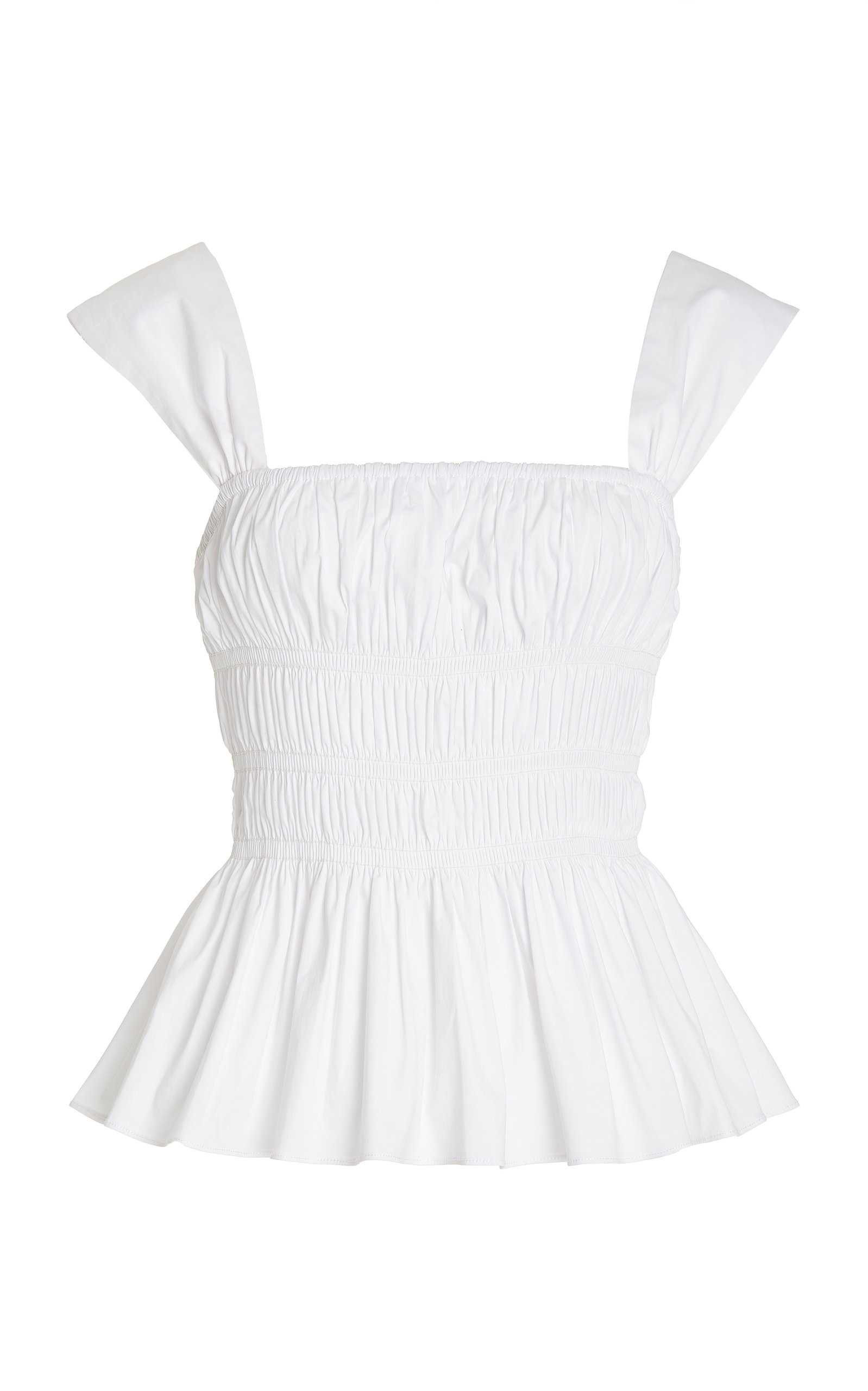 Ida Smocked Cotton Poplin Top | Moda Operandi (Global)
