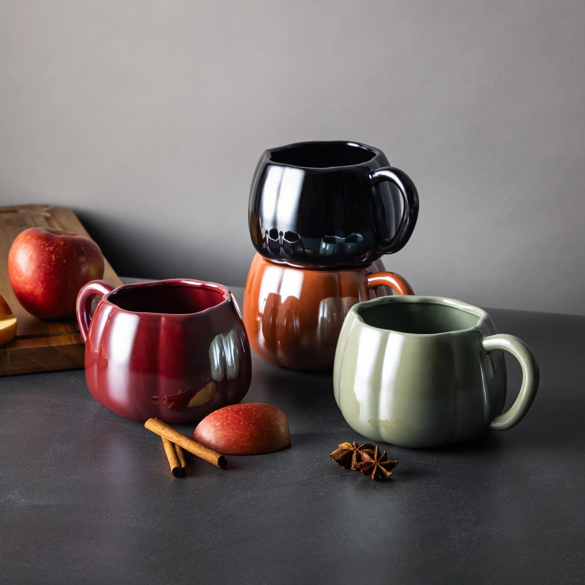 Thyme & Table 4-Pack 16oz Pumpkin Pearl Coffee Mugs - Walmart.com | Walmart (US)