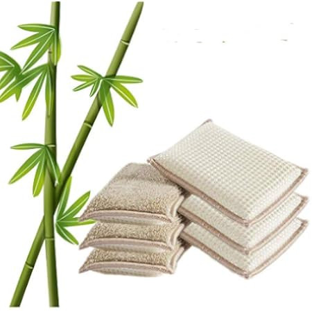 KMAKII Bamboo Kitchen Sponges,Dish Sponge,Super Absorbent Cleaning Sponges, Pack of 12 | Amazon (US)