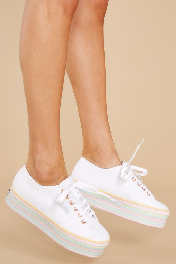 2790 Printed Platform Pastel Multi Sneakers | Red Dress 