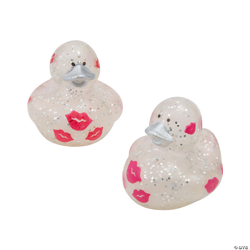 2" Valentine's Day Lip Glitter Rubber Ducks - 12 Pc. | Oriental Trading Company