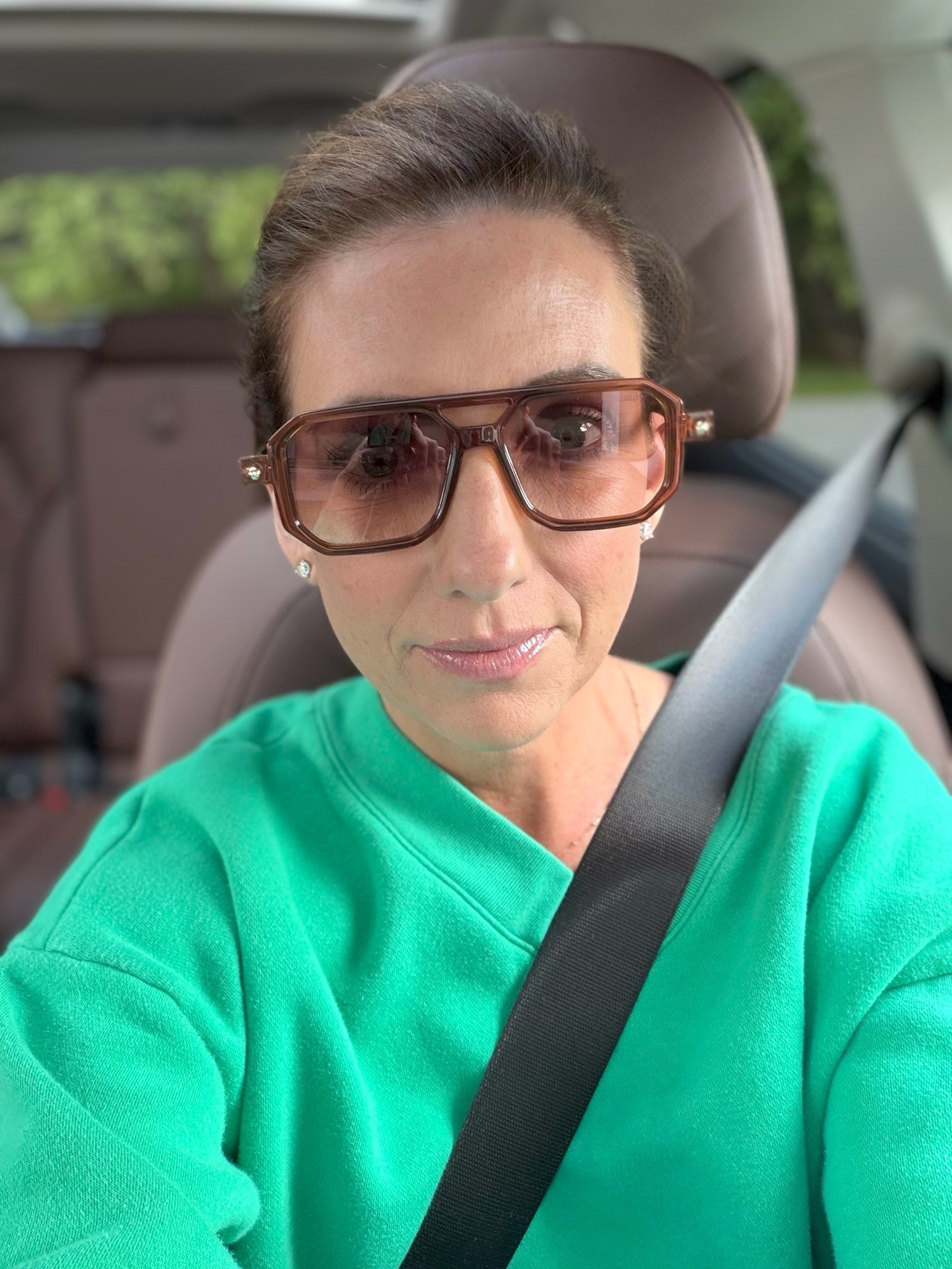 Me copying my friend Mylene’s look. Loved her slick back with glasses. Bonus my new fav pair of sunnies!!

#LTKdayinmylife #LTKmomlife #LTKOver40