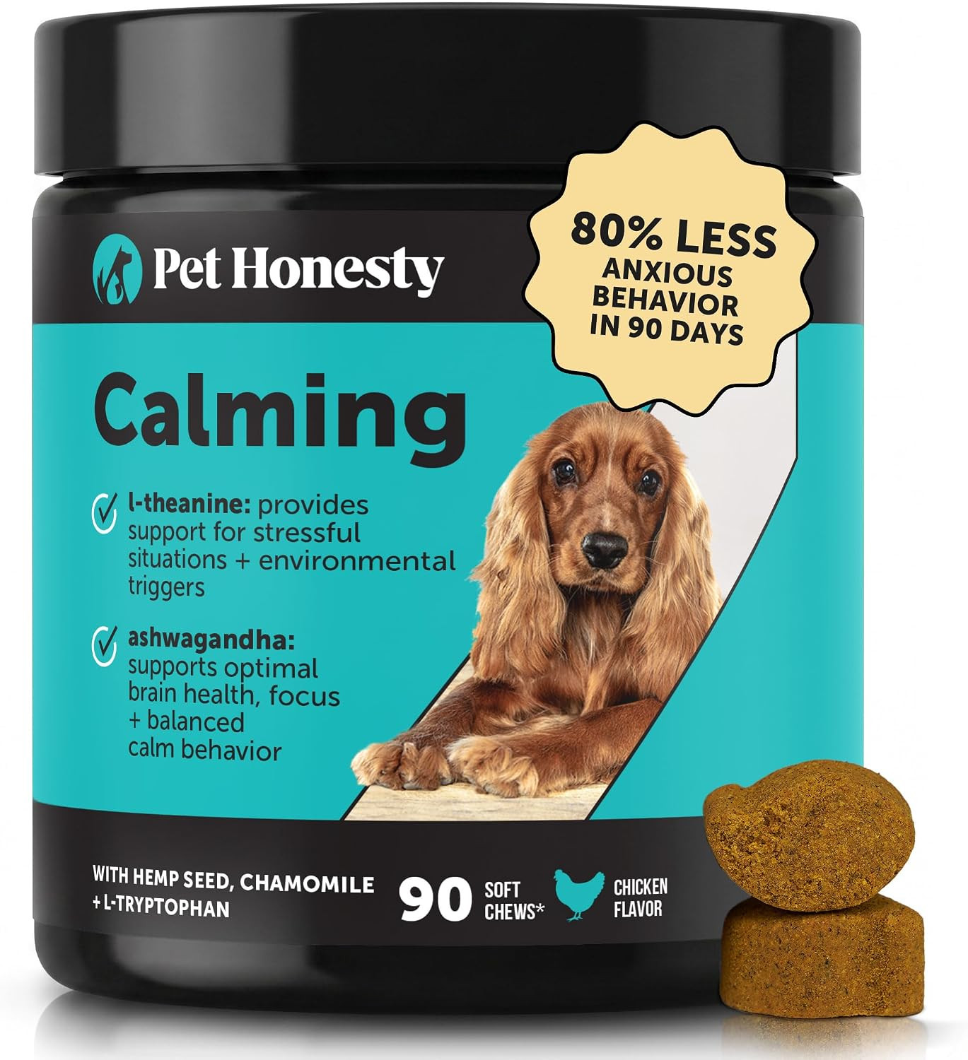 Pet Honesty Vet Recommended Dog Calming Chews with Ashwagandha, 90 Count | Amazon (US)