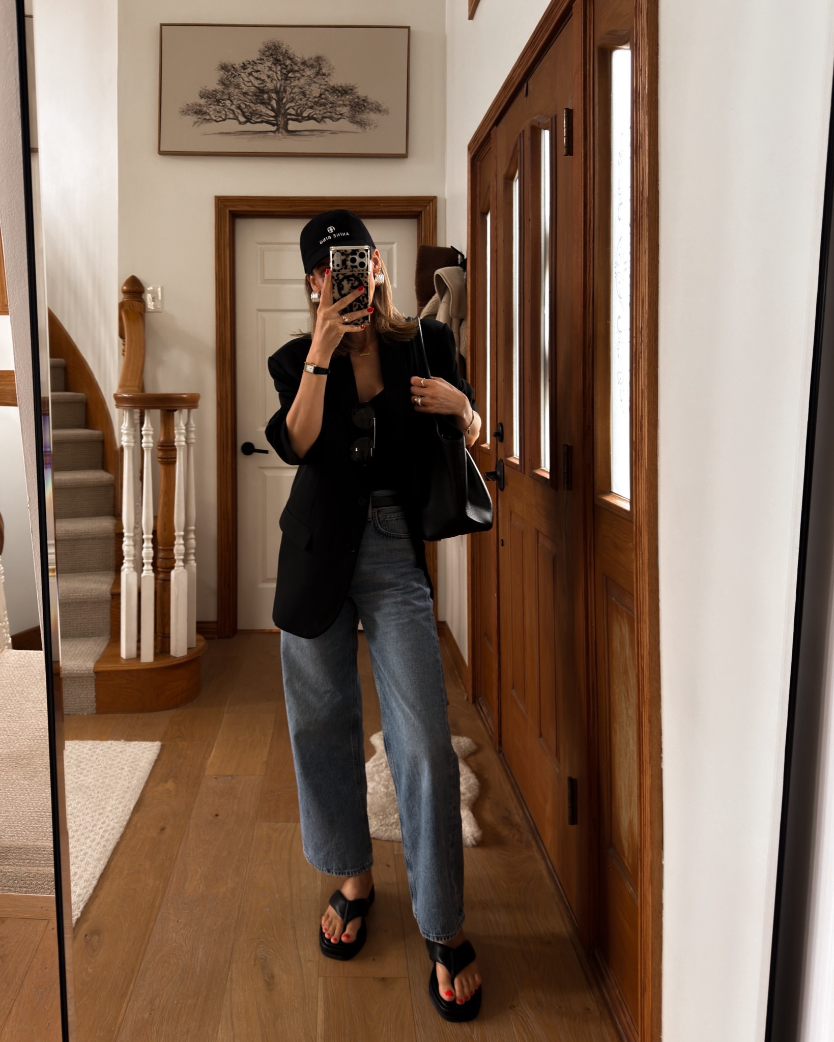 Friday outfit : heading out to get my MRI, pick up groceries and work on a couple of projects! 
Jeans 25, living the crop style, new sandals super cushiony! Oversized blazer size small 
Zara Tank small (I got the white and red also! New York large tote 

#LTKootd #LTKOver40 #LTKSeasonal