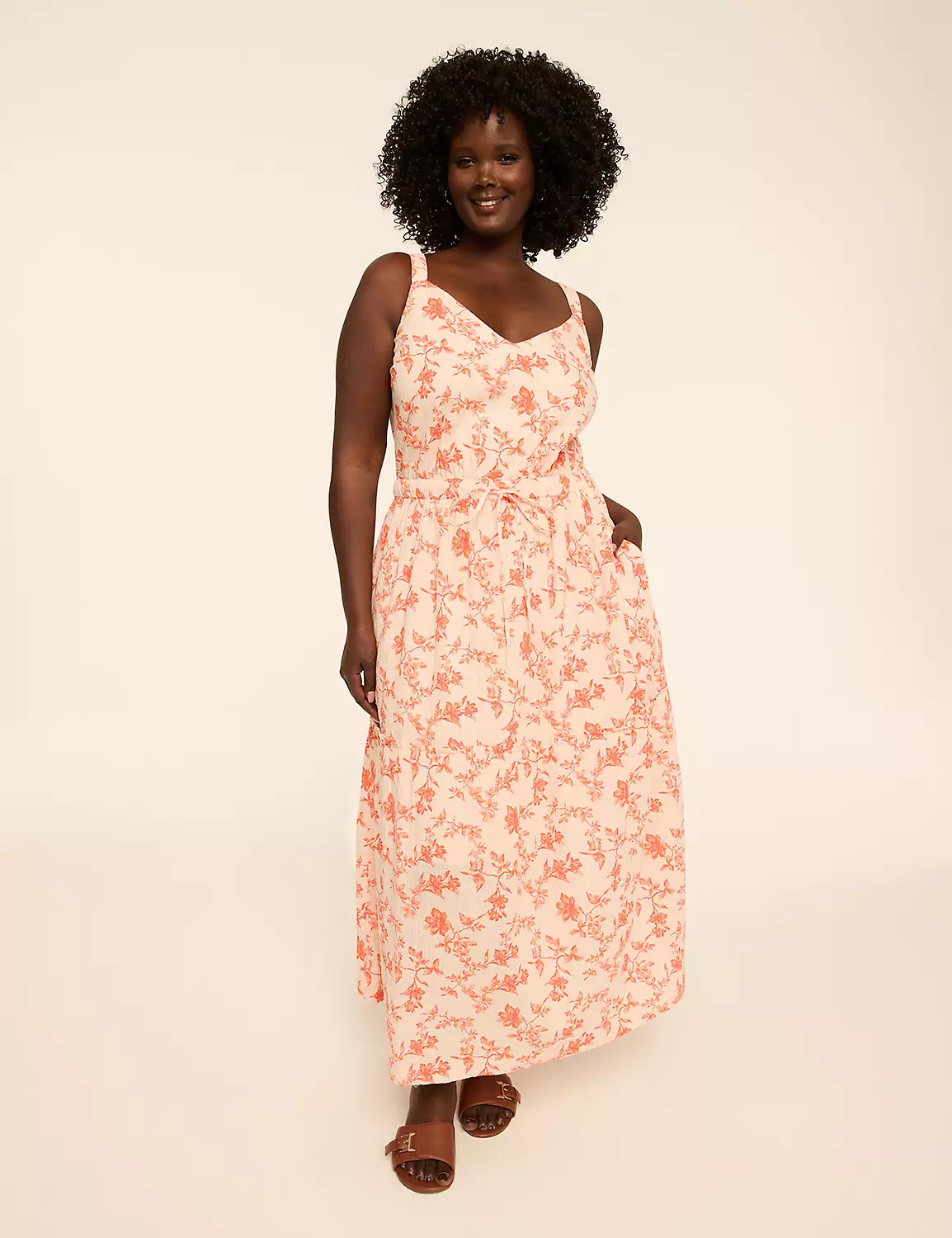 Tie-Waist Tiered Maxi Dress | Lane Bryant (US)