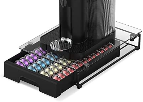 EVERIE Crystal Tempered Glass Organizer Drawer Holder Compatible with Nespresso Vertuo Capsules, ... | Amazon (US)