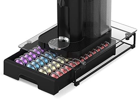 EVERIE Tempered Glass Holder Drawer Compatible with 54 Nespresso Originalline Capsules, Not Compa... | Amazon (US)
