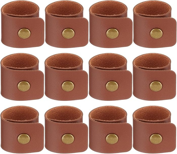 PATIKIL Napkin Rings, 12 Pcs Leather Napkin Rings Rustic Holder for Table Decor Thanksgiving Farm... | Amazon (US)