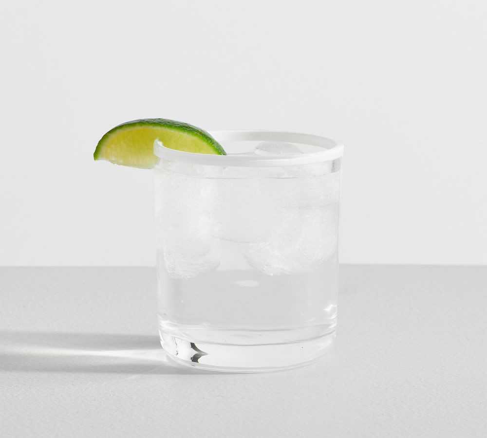 Stripe Rim Acrylic Drinking Glasses | Pottery Barn (US)