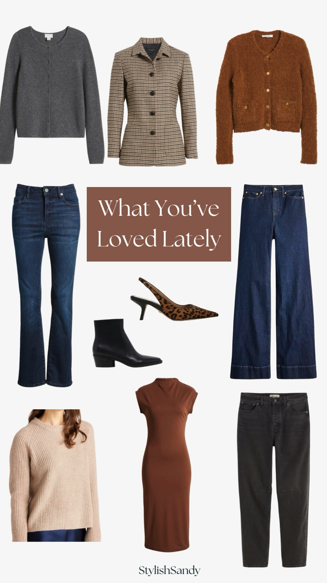 What you’ve loved lately! 

I went up a size in the heel and boot. 

Down a size in the barrel jeans.  I'm wearing a size 25. 

If between denim sizes, size down in the wide-leg jeans from J.Crew. I'm wearing a petite 25. 

Everything else runs tts. Please let me know if you have questions. 

#LTKFindsUnder100 #LTKOver40 #LTKxMadewell