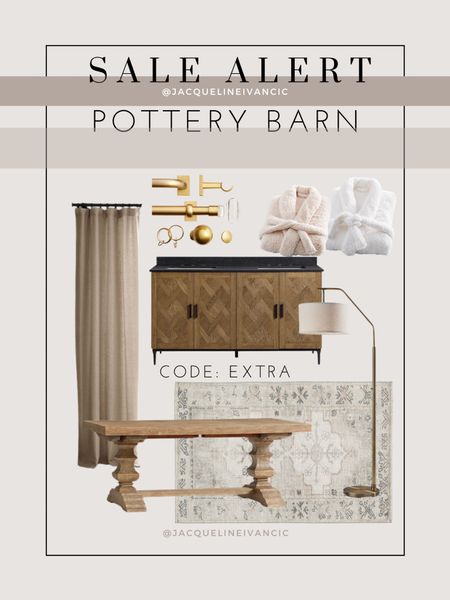 Pottery Barn President’s Day Sale! Up to 50% OFF select items + Use code: EXTRA for 20% OFF clearance items 🤩

Sale, home decor sale, area rug, neutral area rug, wood dining table, brass floor lamp, double vanity sink, black quartz vanity sink, Pottery Barn curtains, brass curtain hardware, cozy robe 

#LTKhome #LTKfindsunder50 #LTKsalealert