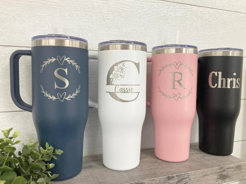 Personalized Laser Engraved 40 oz Charger Tumbler with Handle  - Maars Charger - Large Tumbler - ... | Etsy (US)