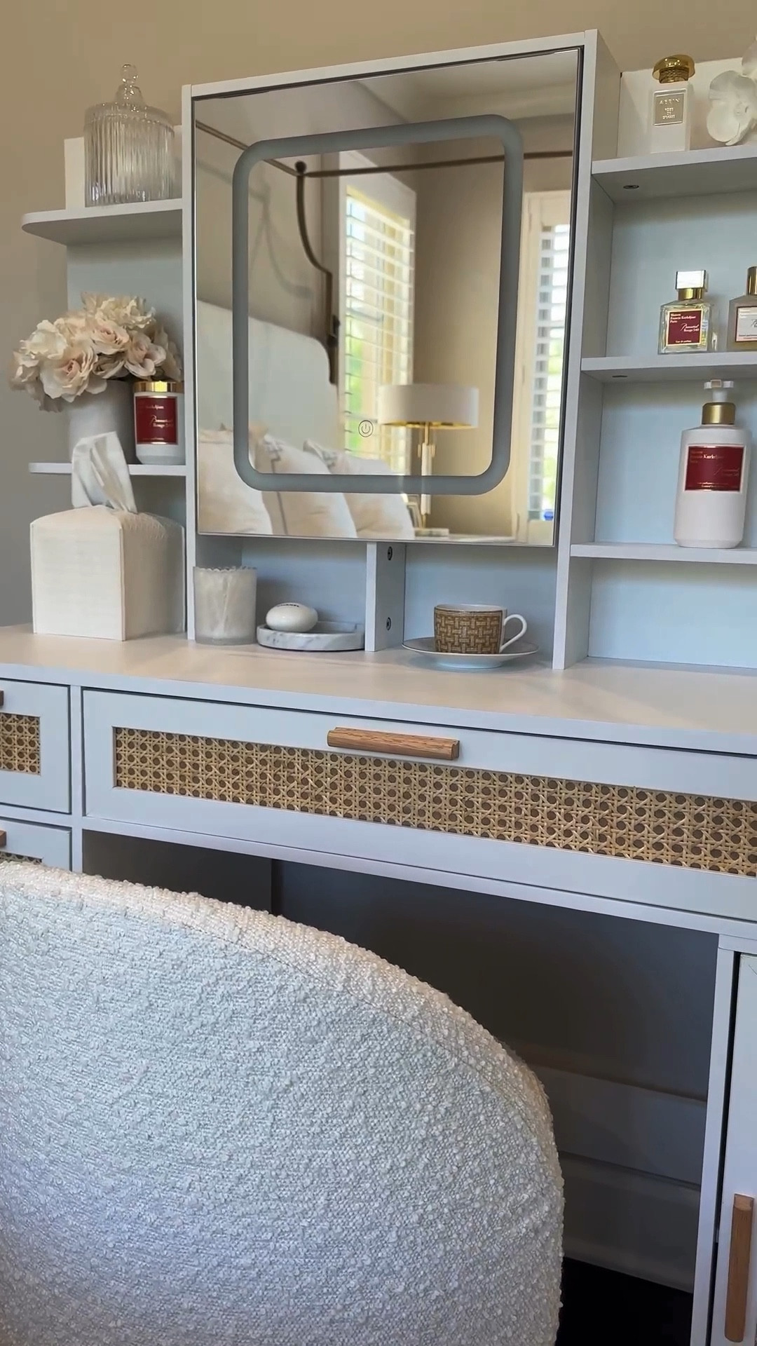 Rattan vanity table I’m loving for all of my beauty needs. ♥️ 💄 

#LTKHome #LTKBeauty