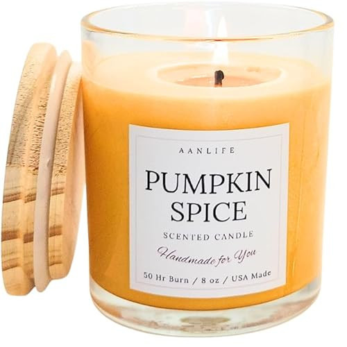 Scented Candle Pumpkin Spice – Fall Comfort, Thanksgiving & Halloween, 50 Hr Burn, 8 oz, Premium American Organic Coconut Wax, Non-Toxic, Cozy Autumn Home Decor & Gift, Made in USA | Amazon (US)