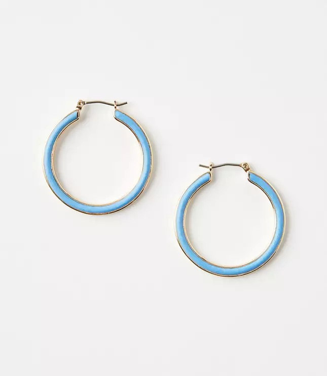 Faux Leather Hoop Earrings | LOFT