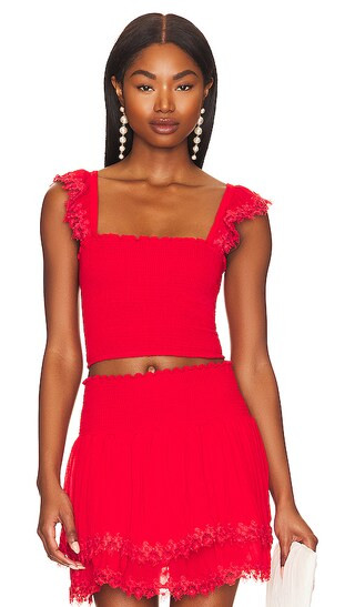 Mariel Top in Red Sangria | Revolve Clothing (Global)
