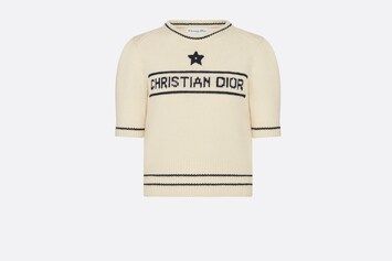 'CHRISTIAN DIOR' Short-Sleeved Sweater Ecru Cashmere and Wool Knit | DIOR | Dior Beauty (US)