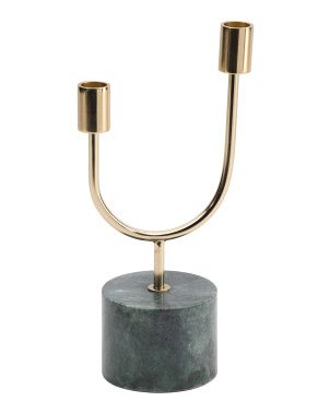 12in Marble Taper Dual Candleholder | Luxury Gifts | Marshalls | Marshalls