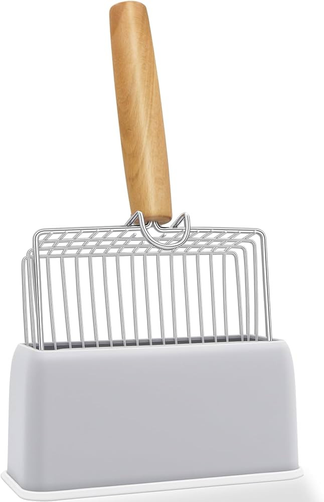 UFECODO Fast Sifting Cat Litter Scoop with Holder Stand, Stainless Steel Poop Scooper with Ergono... | Amazon (US)
