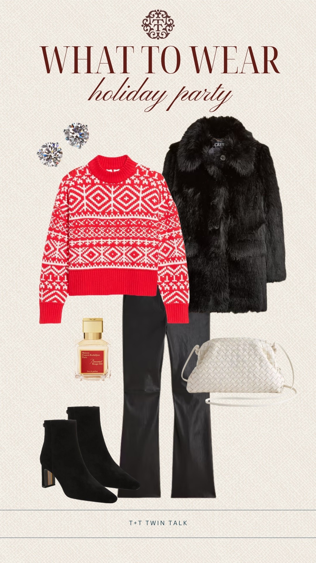T+T, what to wear to a holiday event. We love Fair Isle sweaters and this one is currently on sale! We’d pair the sweater with black pants and a J.Crew fur coat. Add a pair of boots, a woven purse, and stud earrings to complete the look. 

#LTKOver40 #LTKHoliday #LTKSeasonal