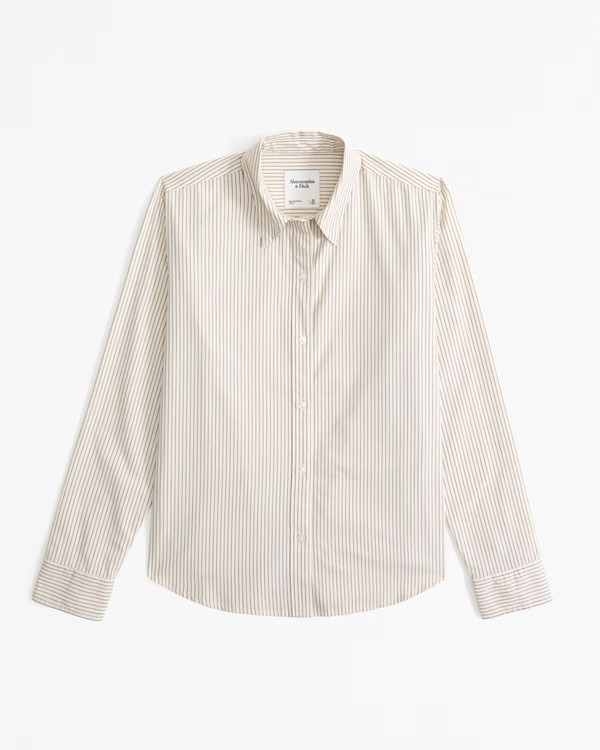 Women's Relaxed Poplin Shirt | Women's Tops | Abercrombie.com | Abercrombie & Fitch (US)