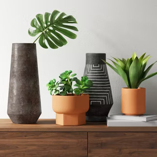 15" x 6" Decorative Textured Ceramic Vase Black - Project 62™ | Target